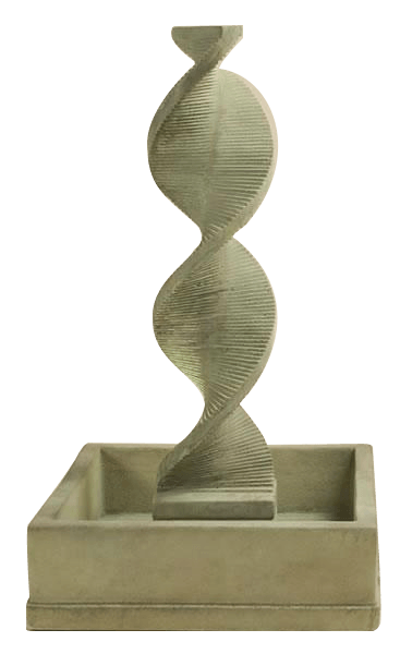 Water Spiral Outdoor Cast Stone Garden Fountain With Square Bowl Fountain Tuscan